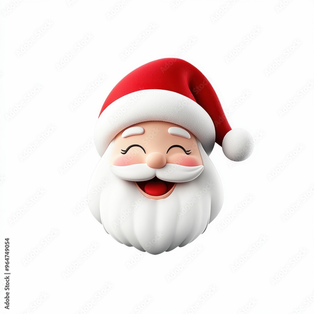 Laughing Santa Claus Emoji on White Background Laughing Santa Claus Emoji on White Background