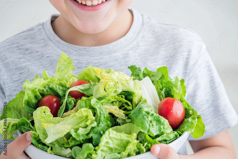 a boy enjoying a large salad, healthy eating habits, nutrition education for kids a boy enjoying a large salad, healthy eating habits, nutrition education for kids