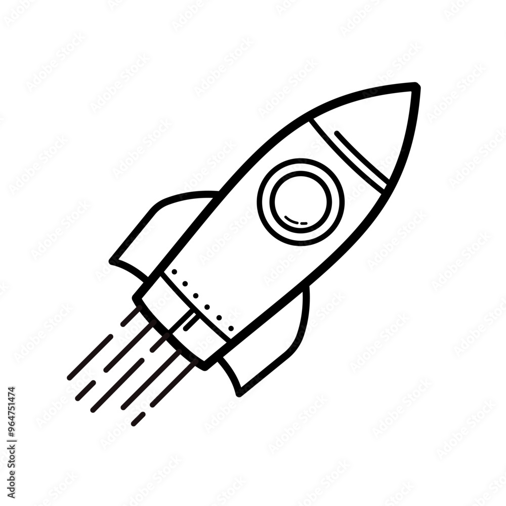 space rocket - vector icon