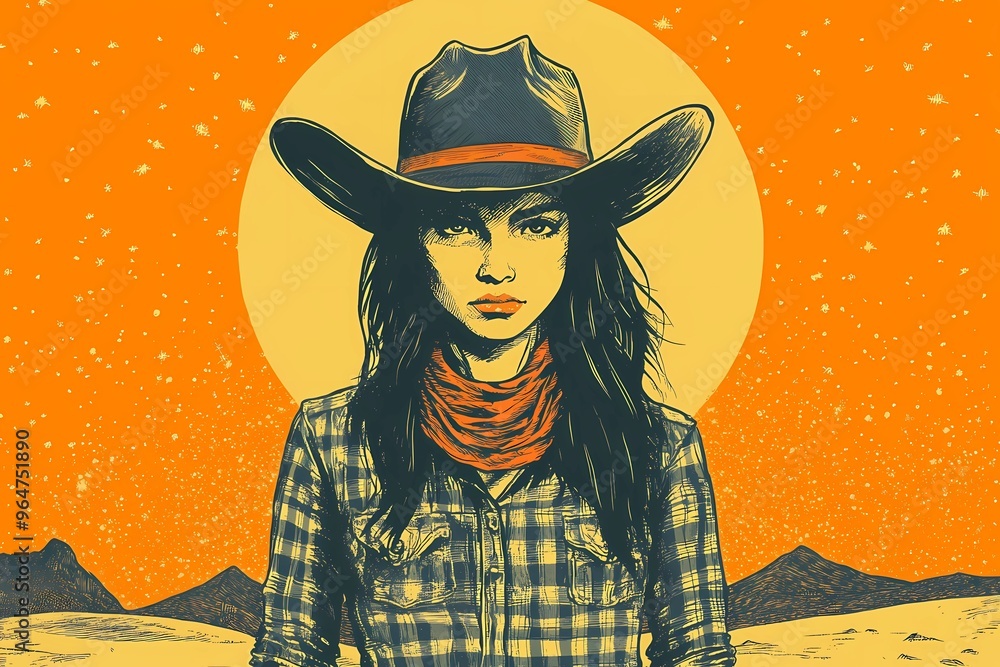 background image of a cowboy woman, western illustration style, western. background image of a cowboy woman, western illustration style, western.