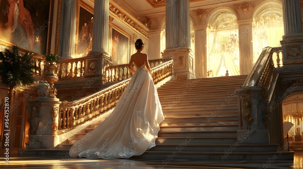 Woman in White Evening Gown: A woman in a stunning white evening gown ...