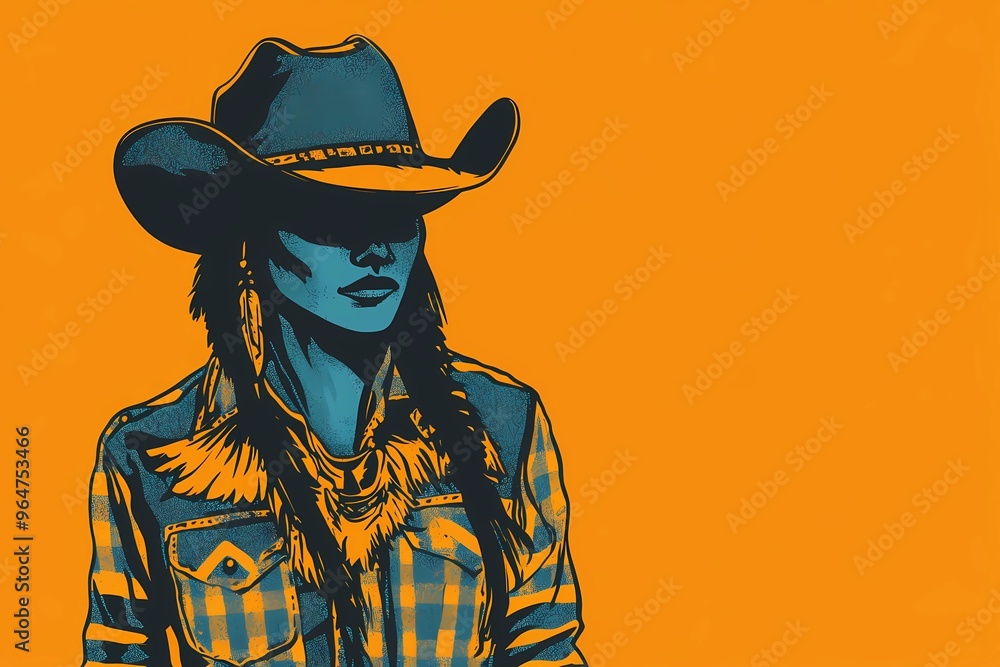 background image of a cowboy woman, western illustration style, western. background image of a cowboy woman, western illustration style, western.