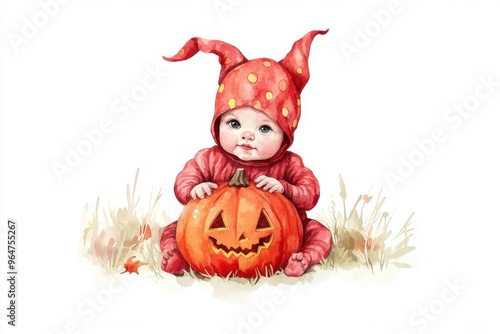 halloween pumpkin with a pumpkin Halloween on solid white background