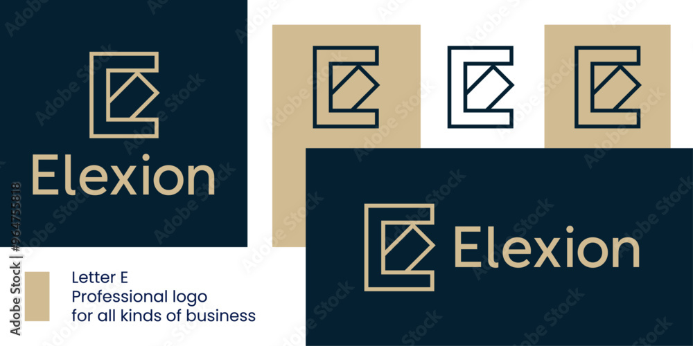 Abstract Letter E with Window Concept. Abstract Letter E with Window Concept.