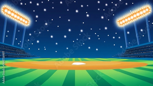 Night Baseball Stadium, Stadium Lights, Baseball, Night Sky, Baseball Stadium, Baseball Field, Baseball Game photo