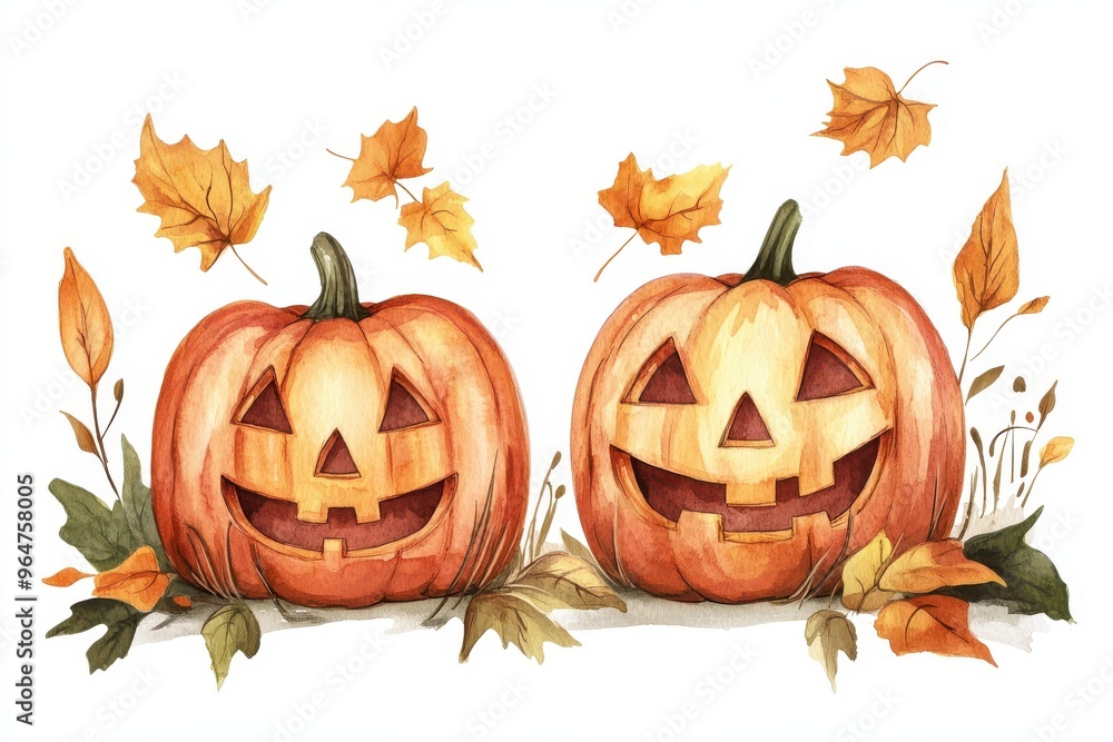 halloween jack faces on solid white background halloween jack faces on solid white background