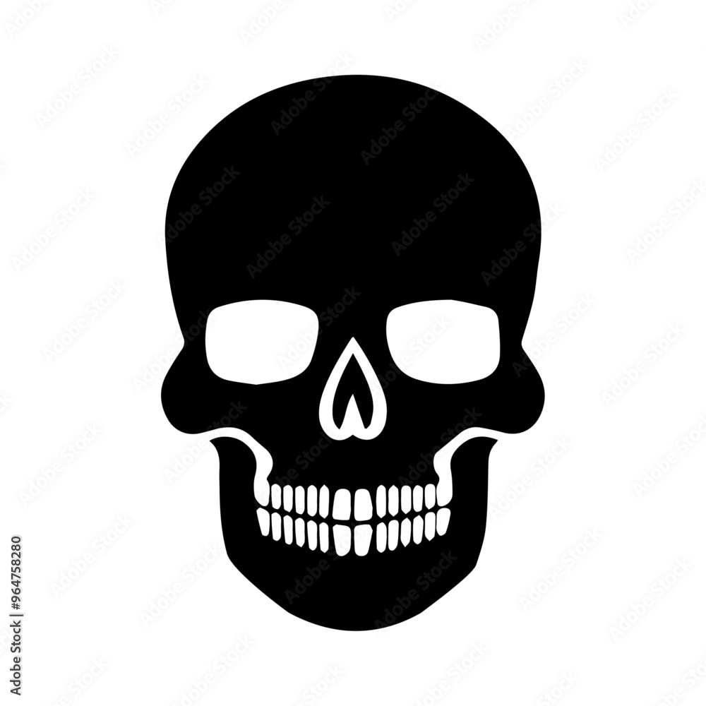 Skull silhouette on transparent background Skull silhouette on transparent background