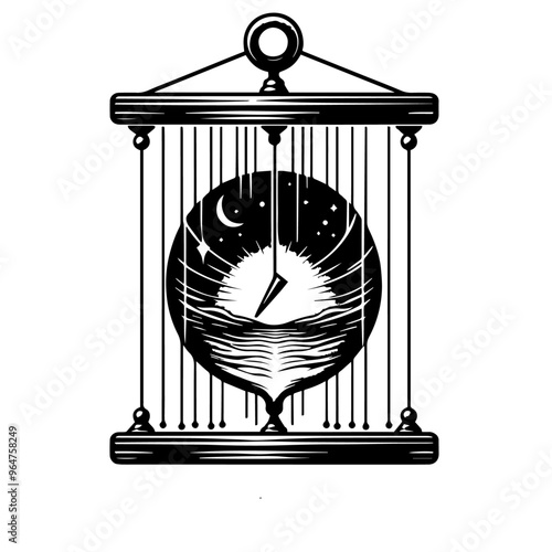 "Elegant Pendulum Vector: Timeless Movement and Precision"