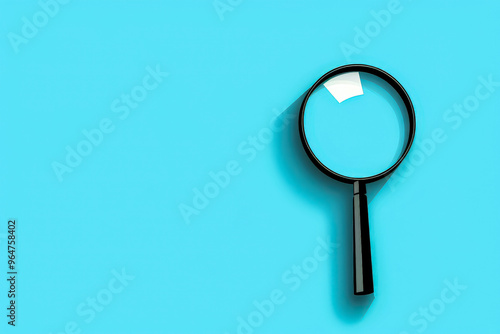 A magnifying glass is on a blue background. The blue background is a very calming color, and the magnifying glass is a symbol of curiosity and exploration