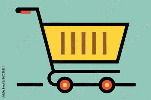  Shopping cart vector art illustration photo