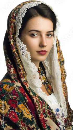 The model showcases Hungarys vibrant traditional attire and cultural beauty