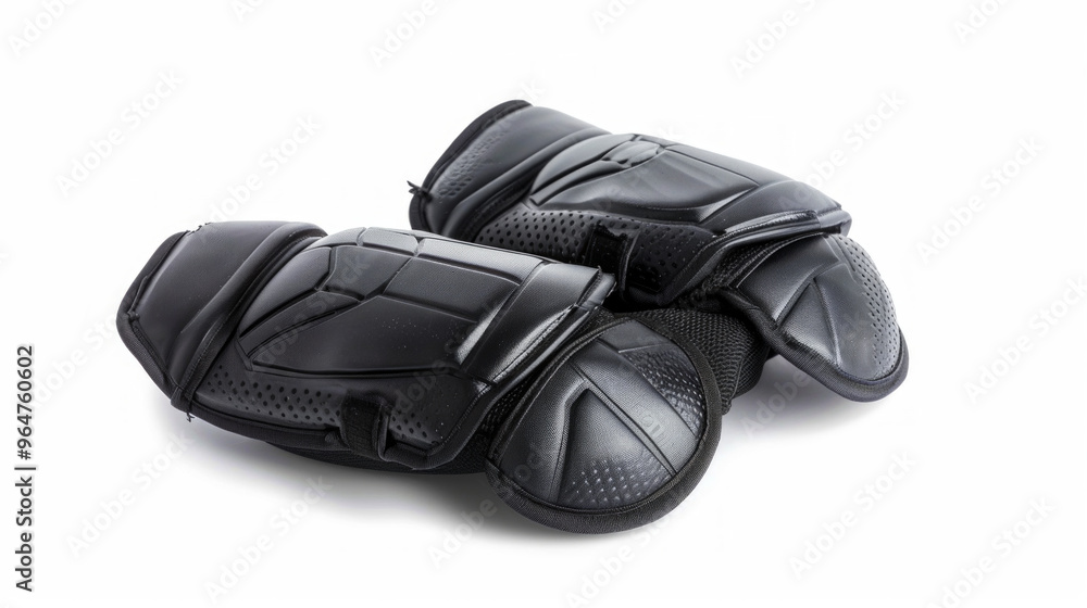 Naklejka premium Elbow Pads: Protective pads worn on the elbows by bailiffs for comfort and injury prevention isolated on white background