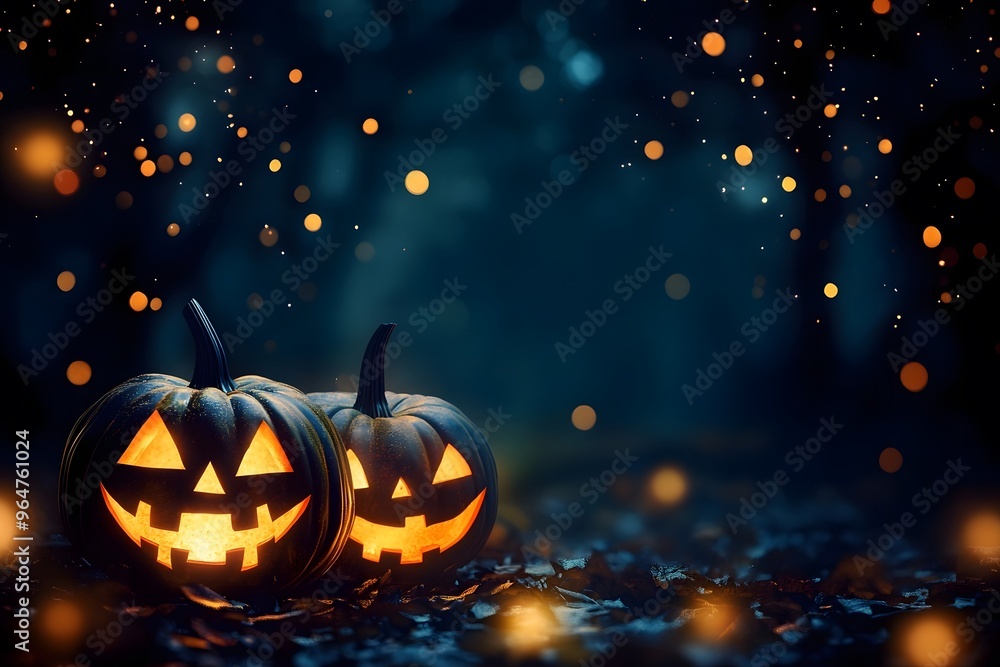 Fototapeta premium Halloween background with pumpkins halloween festival. Generative AI.