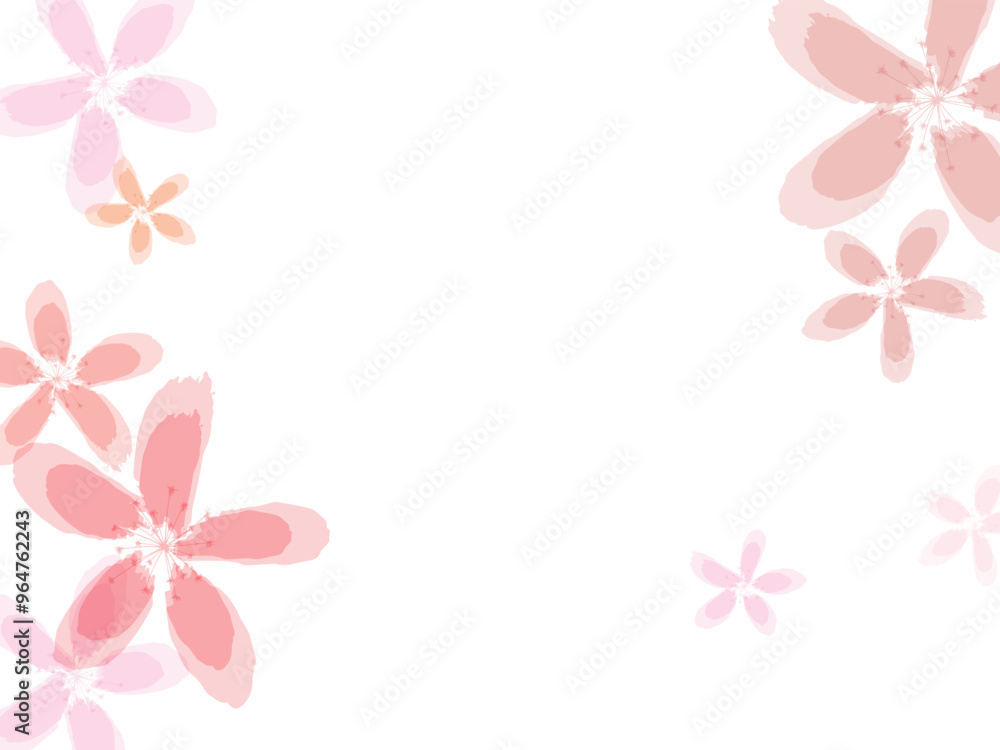 Fototapeta premium Spring flowers falling vector illustration. Japanese sakura petals spring confetti.