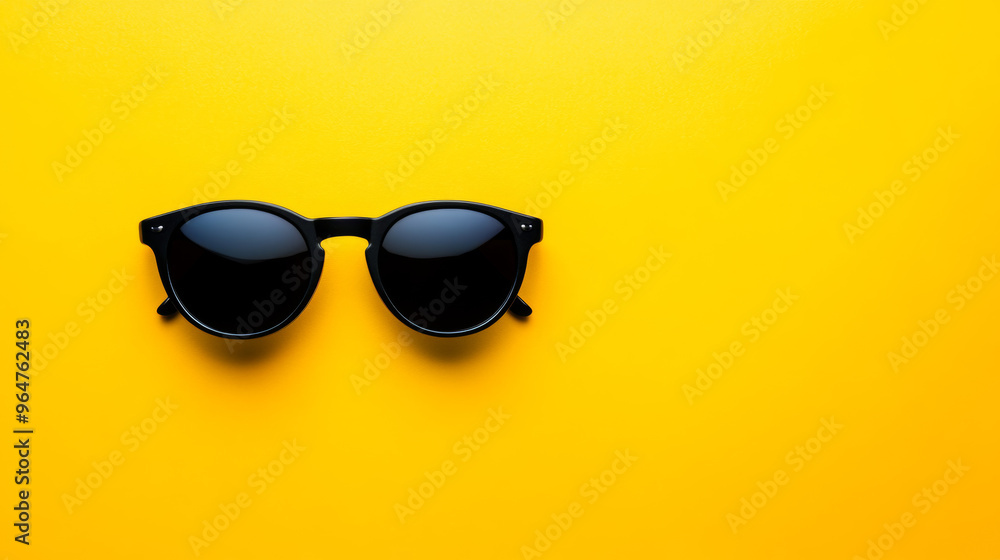 Cool sunglasses against a bright yellow backdrop. Cool sunglasses against a bright yellow backdrop.