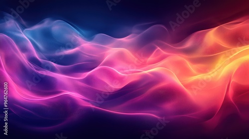 Abstract Waves of Color in a Digital Landscape