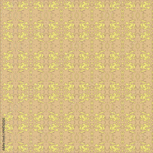 Seamless pattern with halved oranges in outline. Sketch style. Old wallpaper on the wall. 