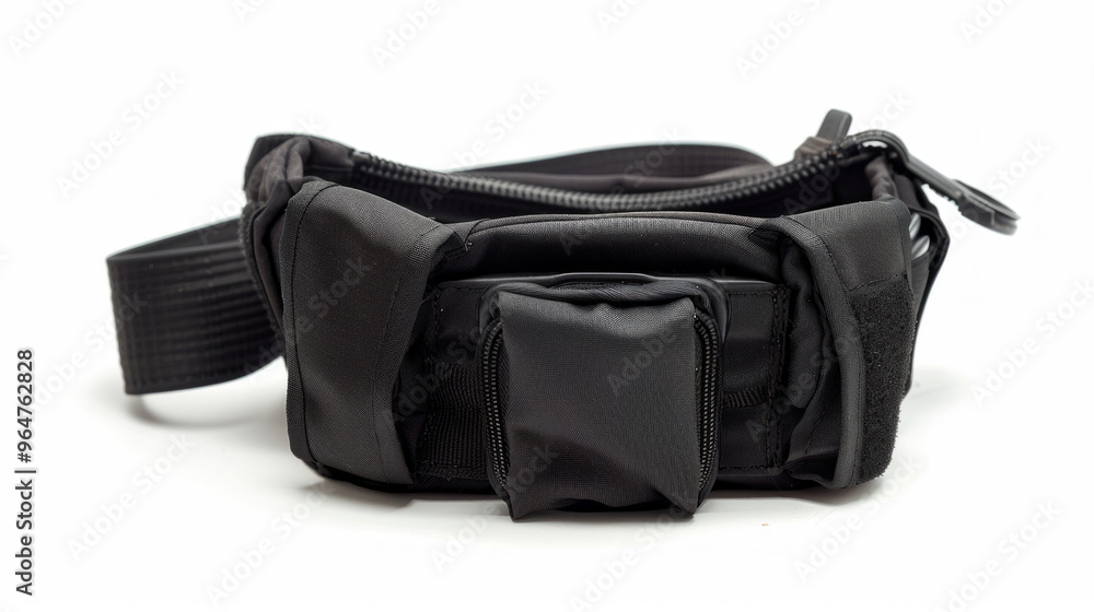 Taser Cartridge Holder: A pouch or case for carrying Taser cartridges on a bailiff's duty belt isolated on white background Taser Cartridge Holder: A pouch or case for carrying Taser cartridges on a bailiff's duty belt isolated on white background