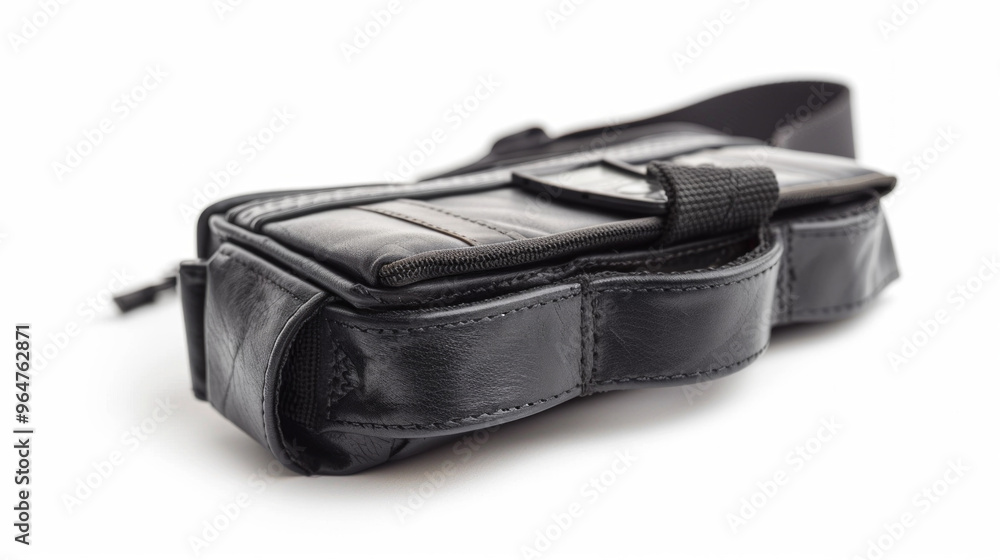 Taser Cartridge Holder: A pouch or case for carrying Taser cartridges on a bailiff's duty belt isolated on white background Taser Cartridge Holder: A pouch or case for carrying Taser cartridges on a bailiff's duty belt isolated on white background
