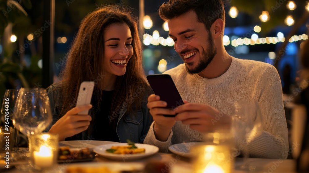 Romantic Dinner Date with Smartphones Romantic Dinner Date with Smartphones