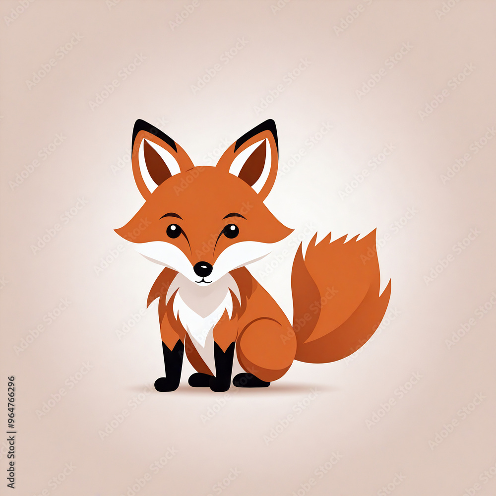 Obraz premium red fox cartoon