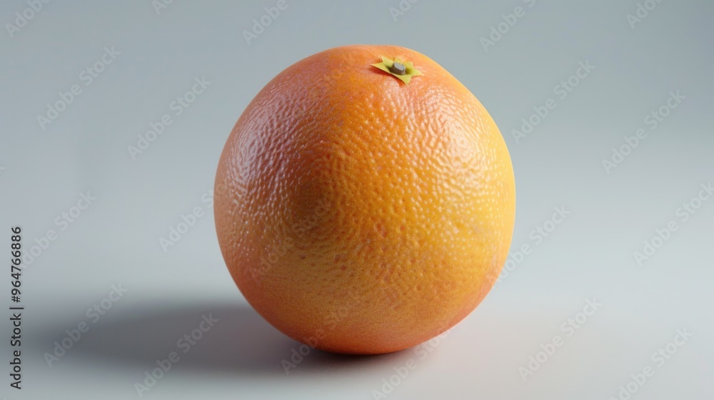 A single orange sits on a clean white surface A single orange sits on a clean white surface