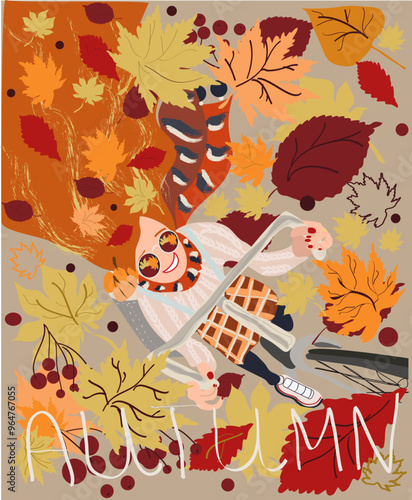 illustration on the theme of autumn, and can also be used for posters, cards, banners and other types of designs