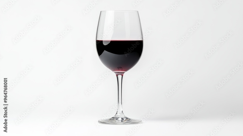 Red wine glass on white background, minimalist elegance. Beverage and lifestyle concept Red wine glass on white background, minimalist elegance. Beverage and lifestyle concept