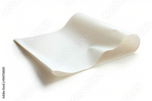 A simple roll of white paper on a white surface, ideal for use in presentations, reports, or as a prop in photography and videography