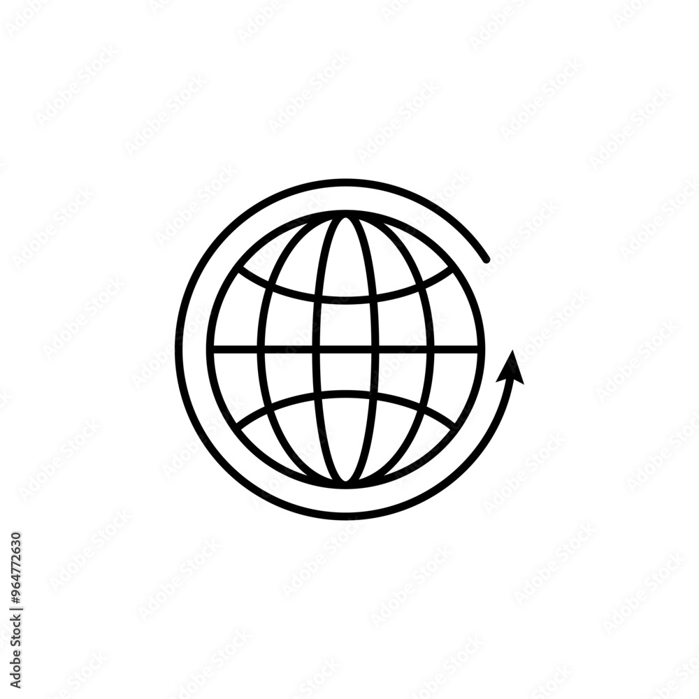 Worldwide Shipping, World Delivery Solid Flat Vector Icon Isolated on White Background. Worldwide Shipping, World Delivery Solid Flat Vector Icon Isolated on White Background.