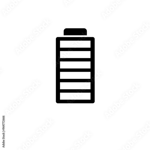 Alkaline Battery, Fully Charged Solid Flat Vector Icon Isolated on White Background.