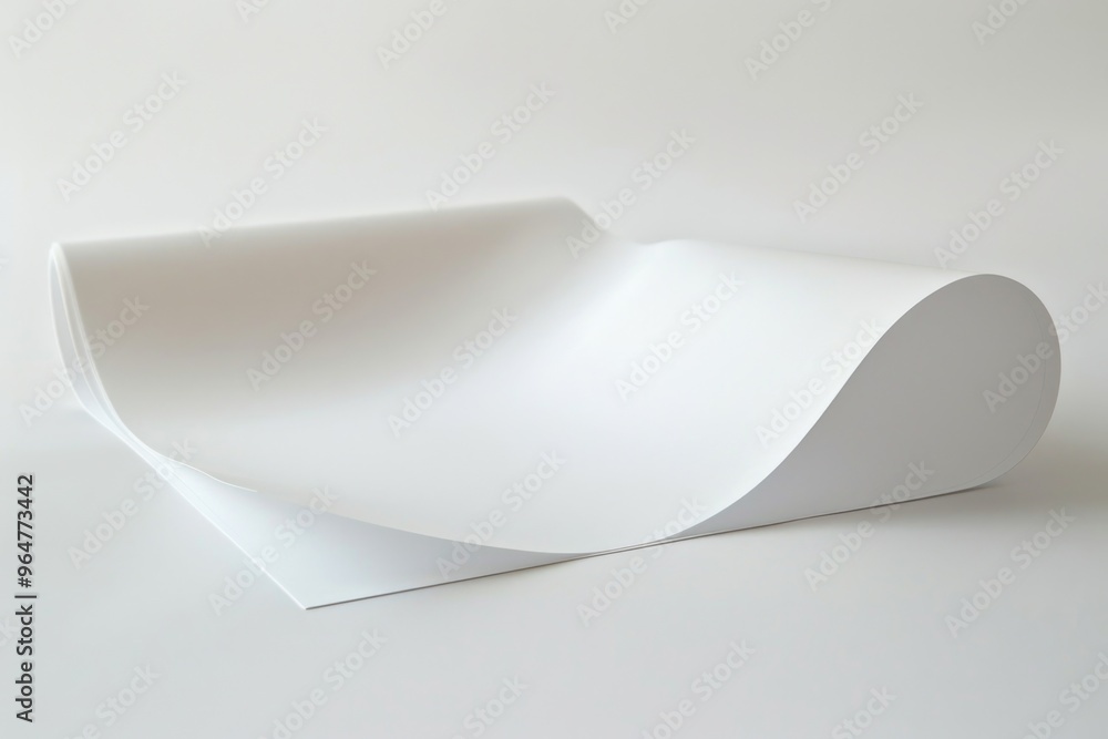 A single white chair with a curved seat on a smooth surface A single white chair with a curved seat on a smooth surface