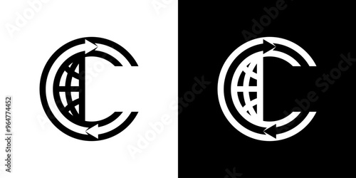 logo with the initials C and globe.