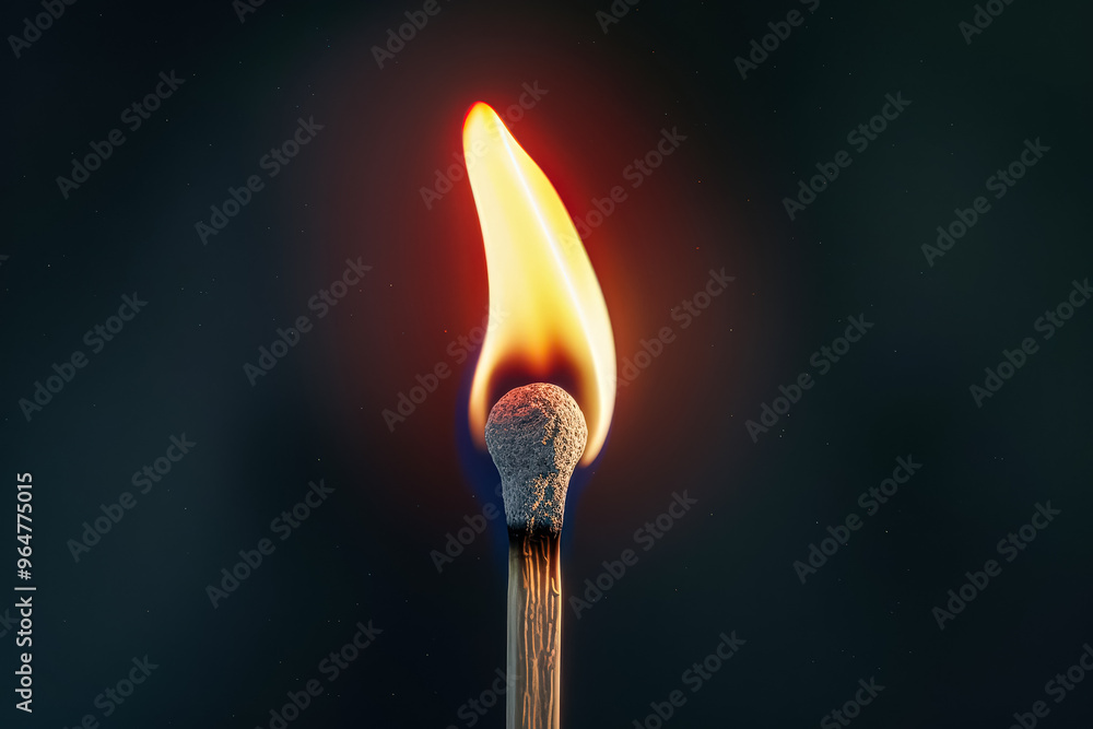 A matchstick is lit and the flame is very small. The matchstick is surrounded by a lot of ash A matchstick is lit and the flame is very small. The matchstick is surrounded by a lot of ash