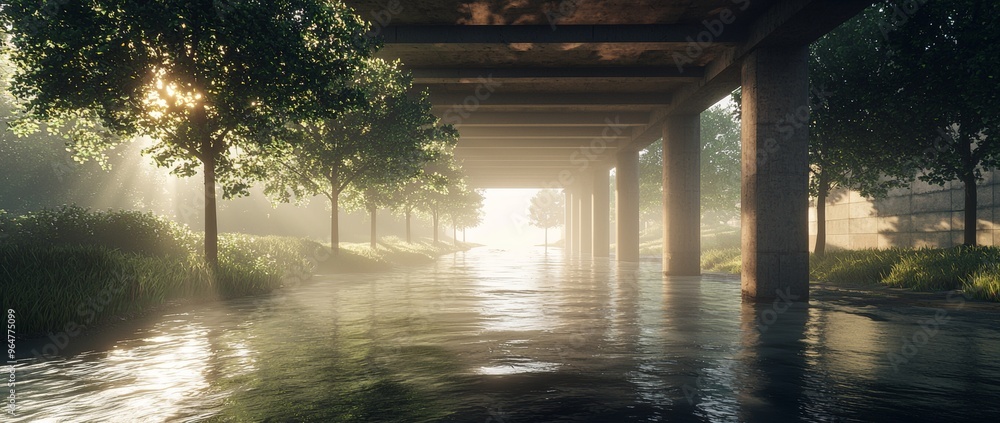 Photographic Concept Showcasing Underground Tunnels, Aqueducts and