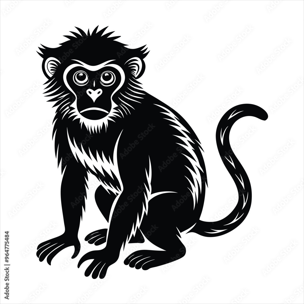 Obraz premium monkey silhouette vector
