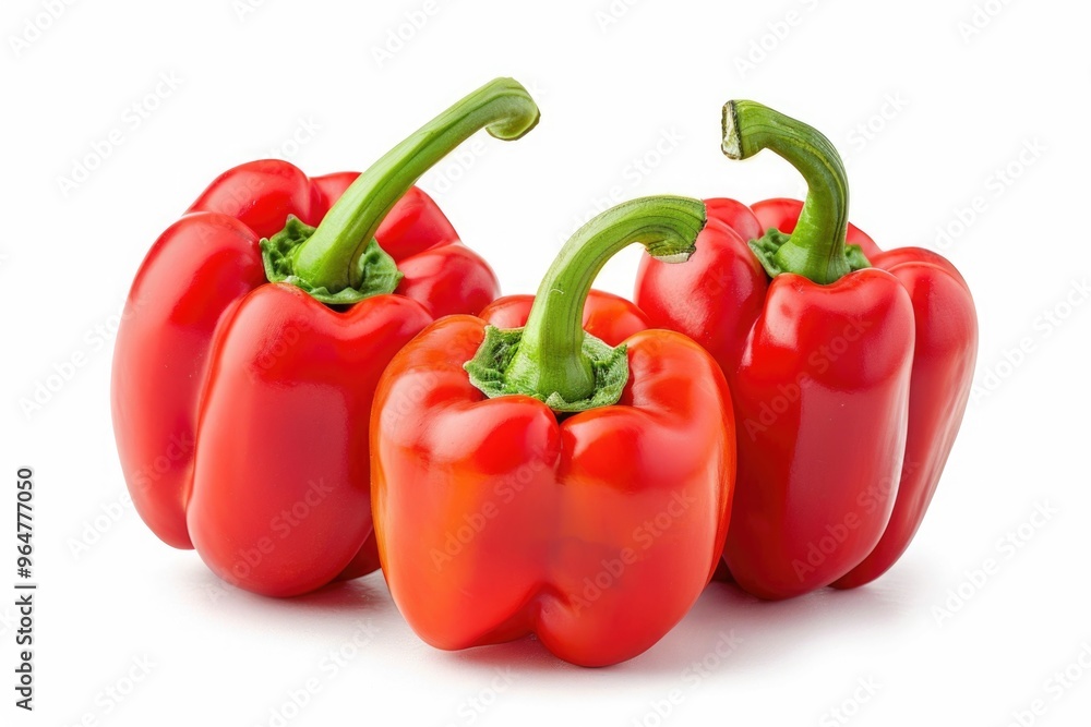 A cluster of vibrant red peppers arranged side by side A cluster of vibrant red peppers arranged side by side