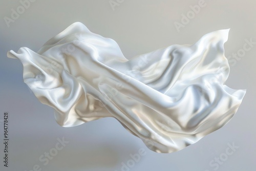 A close-up shot of a white cloth drifting through the air, perhaps caught in a gust or breeze