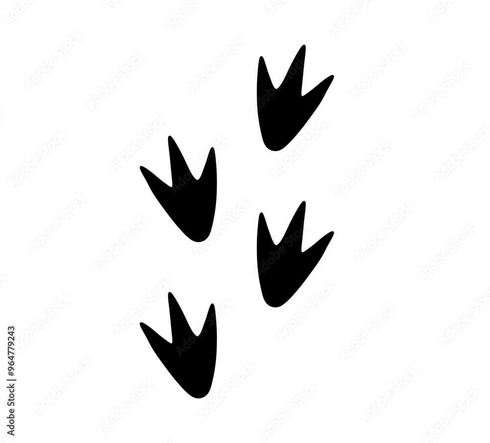 Vector isolated goose paws or duck paws or penguin paws print step by stap walking colorless black and white outline silhouette shadow shape Vector isolated goose paws or duck paws or penguin paws print step by stap walking colorless black and white outline silhouette shadow shape