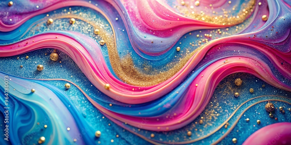 Abstract Swirling Liquid with Gold Glitter, Pink and Blue, Macro, abstract art, fluid art, liquid art, texture Abstract Swirling Liquid with Gold Glitter, Pink and Blue, Macro, abstract art, fluid art, liquid art, texture