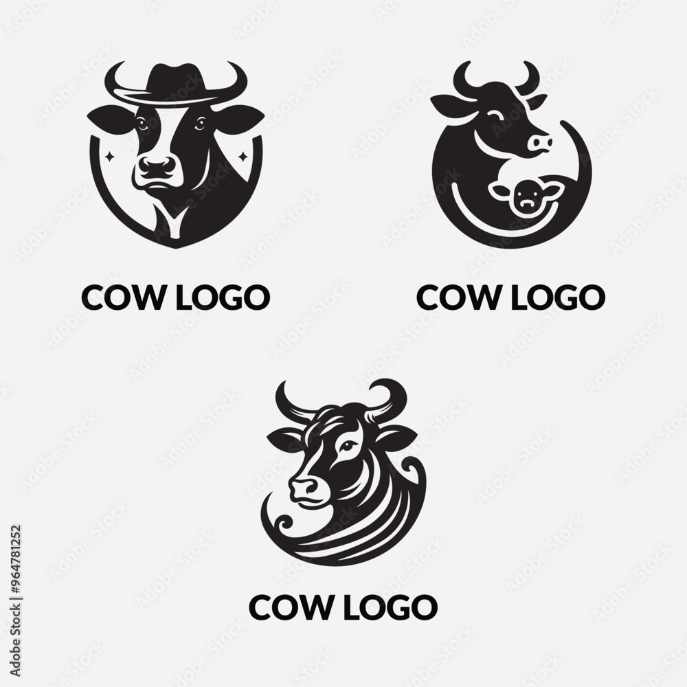 A Cow Silhouette Logo Vector Art Illustration Design A Cow Silhouette Logo Vector Art Illustration Design