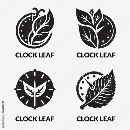 A Clock Leaf Vector Art Illustration Design