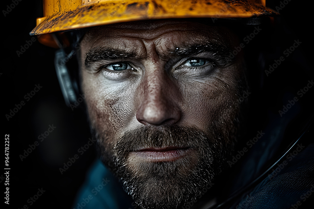 A close-up portrait of an electrician, AI generated A close-up portrait of an electrician, AI generated