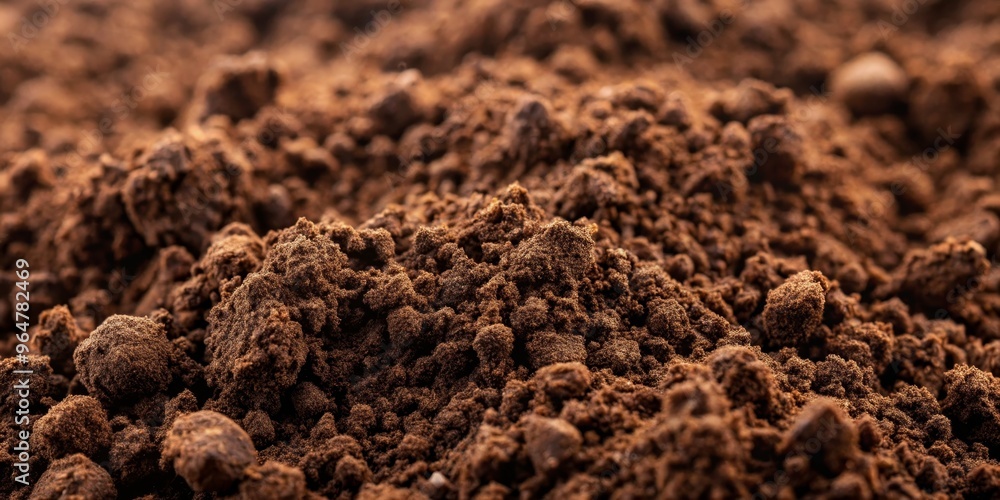 Close-up Macro of Ground Coffee, Rich Brown, Texture, Coffee Beans, Ground Coffee, Aroma, Caffeine Close-up Macro of Ground Coffee, Rich Brown, Texture, Coffee Beans, Ground Coffee, Aroma, Caffeine