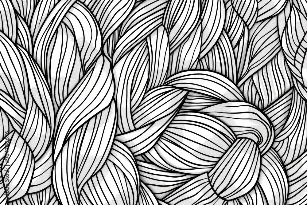 Coloring book illustration of a cozy knitted texture Warm soft fluffy textile design Coloring book illustration of a cozy knitted texture Warm soft fluffy textile design