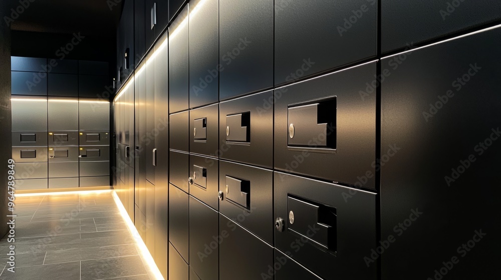 Safe deposit boxes of an a bank Safe deposit boxes of an a bank