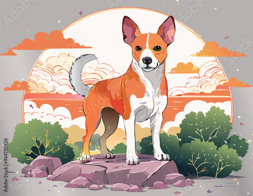 Australian cattle dog vector and illustration. patriotism, American, vector, sheepdog, Australia, mammal.