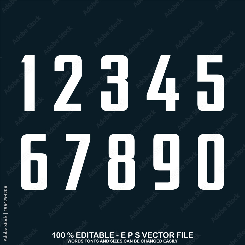 Fototapeta premium Sport Jersey Numbers Vector and Clip Art