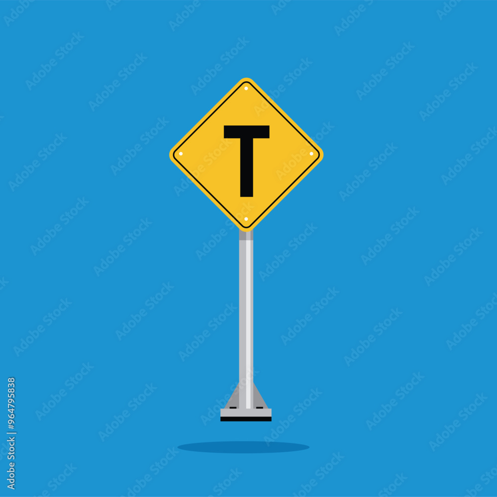 road sign icon, Divided road on yellow rhombus. board.suitable for poster use and web icon road sign icon, Divided road on yellow rhombus. board.suitable for poster use and web icon