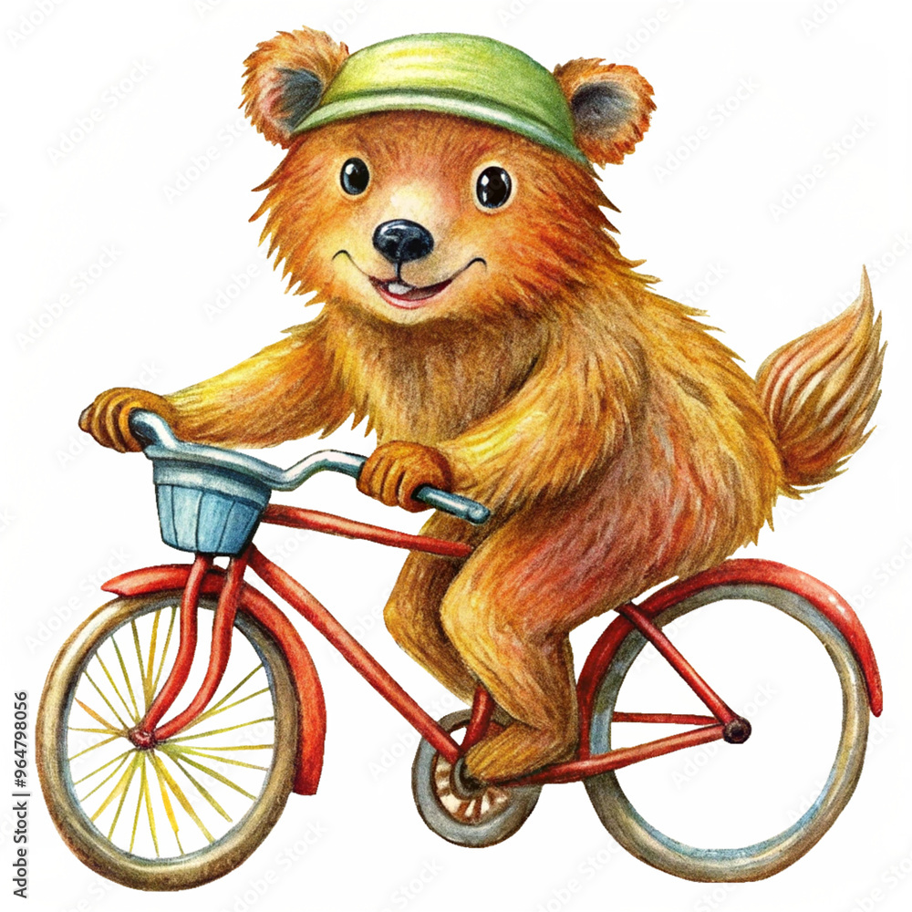 Bear on a Bike: Playful and Cute Bear on a Bike: Playful and Cute